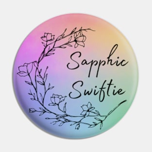 Sapphic Swiftie Pride Subtle Rainbow and Femme Flower Pin