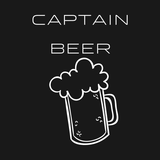 Captain Beer Typography White Design by Stylomart