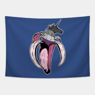 Asexual Unicorn Banana LGBT Pride Flag Tapestry