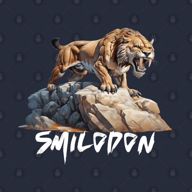 Smilodon Saber-Toothed Cat SaberTooth Tiger Design by Terra Fossil Merch