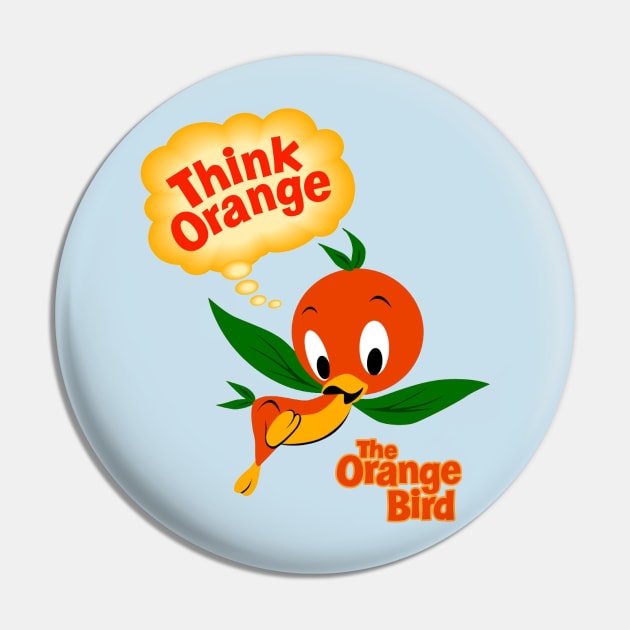 Orange Bird Pin by Mouse Magic with John and Joie