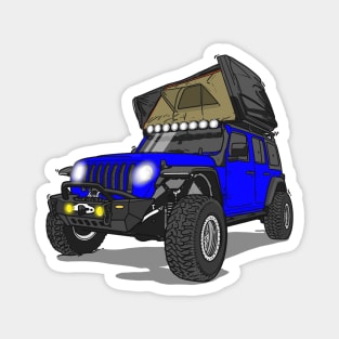 Jeep Wrangler Camp Time - Medium Blue Magnet