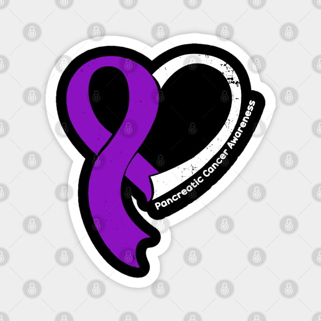 Pancreatic Cancer Awareness Hope Love Heart Ribbon Happy Valentines Day Magnet by BoongMie