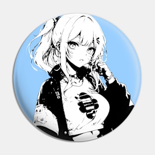 Stylish Anime Girl - Japanese Streetwear Pin