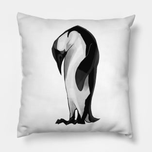 Cartoony Doomed Penguin Pillow