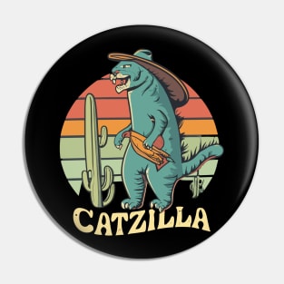 Catzilla cat lovers Pin