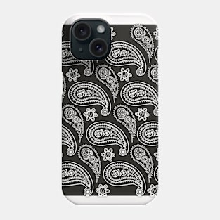 Paisley Neck Gator Paisleys Black and White Phone Case