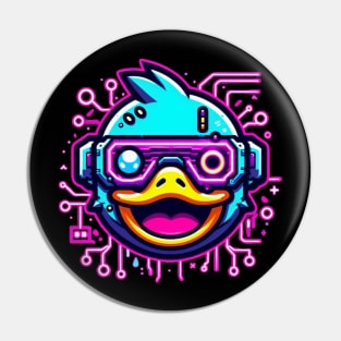 neon cyberpunk duck graphic Pin