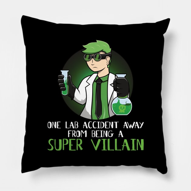 Funny Science Chemistry Laboratory Villain Lab Pillow by jkshirts