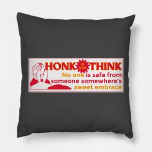 No One Is Safe Bumper Sticker Design white red Pillow