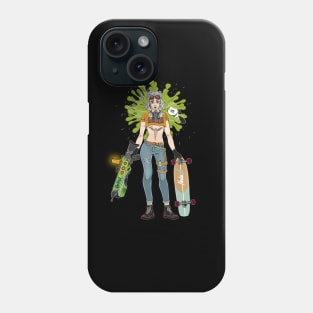 Longboard girl holding a blaster Phone Case