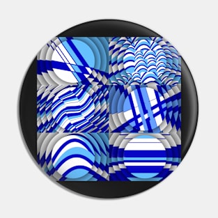 Pattern mix in blue, white Pin