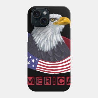 4th Of July Merica Bald Eagle T-Shirt Phone Case