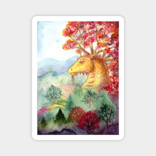 Autumn Forest Dragon Magnet