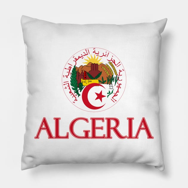 Algeria - Algerian Coat of Arms Design Pillow by Naves