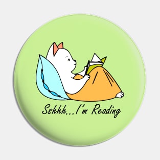 Cat Loves Reading Pin