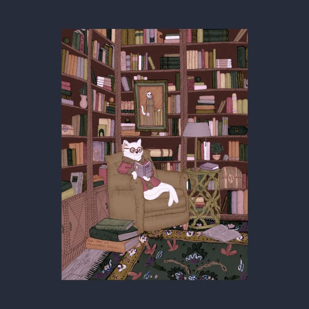 A Gentleman Cat in His Library by ECMazur