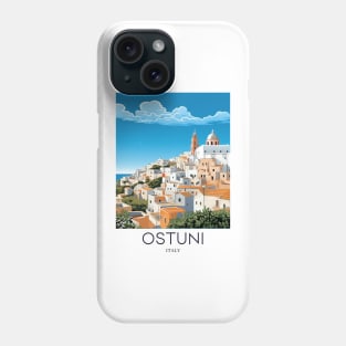 A Pop Art Travel Print of Ostuni - Italy Phone Case