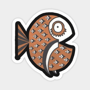 Retro Fish, Fanciest Fish with Fluttering Eyes! Magnet