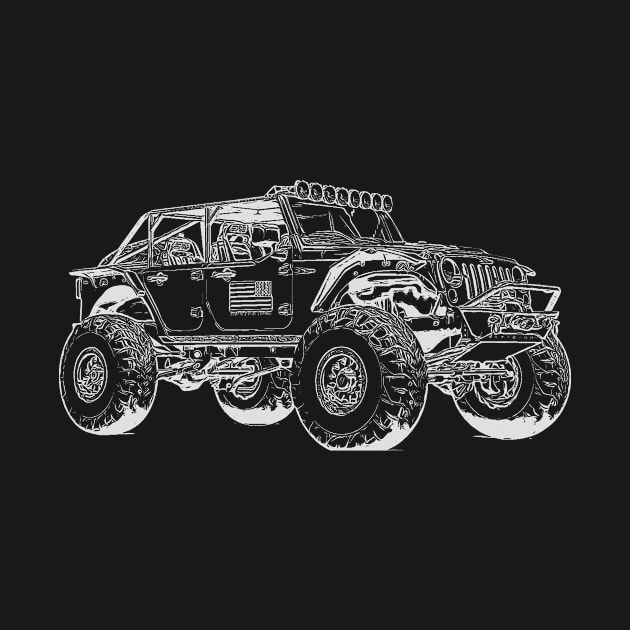 Wrangler Truck Wireframe White by SynchroDesign