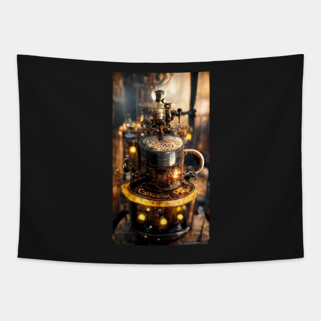 Extra large coffee lover steampunk machine Tapestry by ai1art