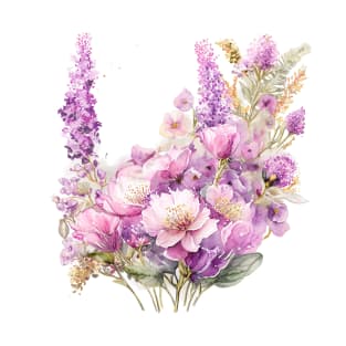 Beautiful Purple and Pink Wildflowers meadow, Lavender Flowers Violet Wildflowers garden T-Shirt