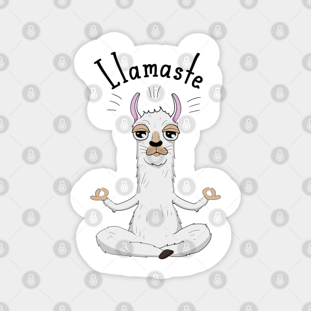 Llamaste Llama Lama Alpaca meditate gift Magnet by MrTeee