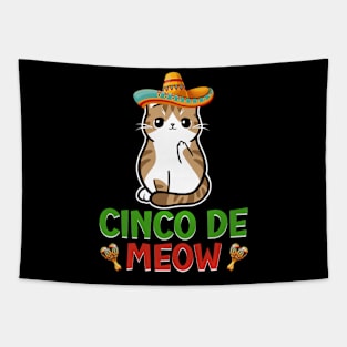 Cinco De Meow, Funny Cinco De Mayo Cat Tapestry