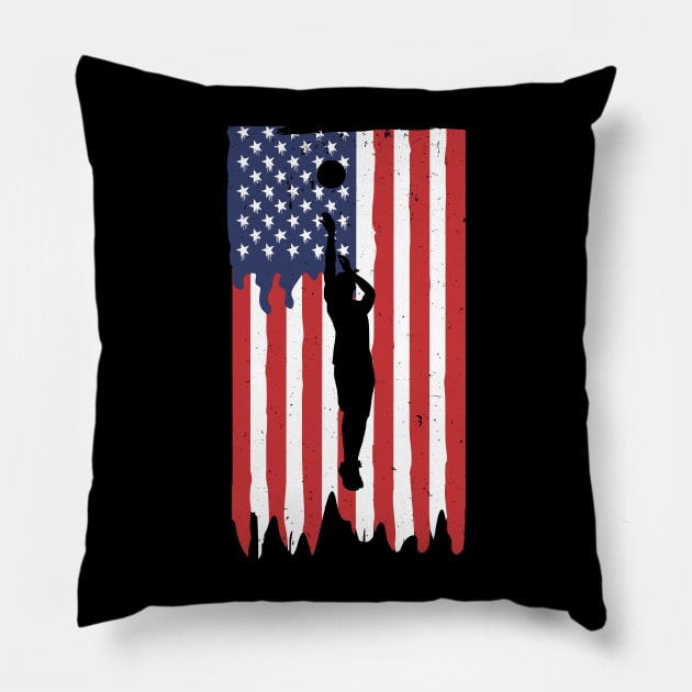 american basketball Pillow by Mandala Project