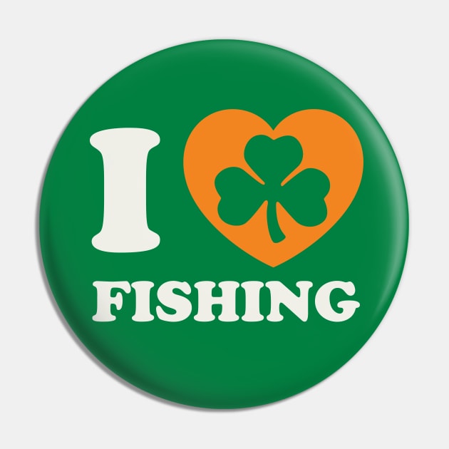 Irish Fisherman St Patricks Day Fishing Irish Pride Shamrock Heart Pin by PodDesignShop