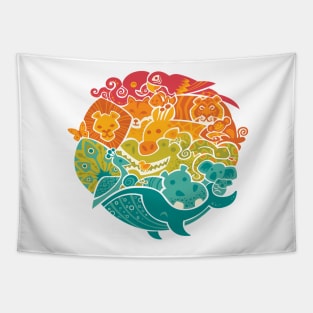 Animal Rainbow Tapestry