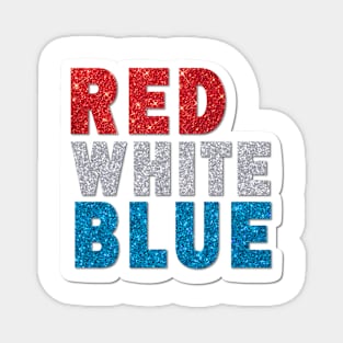 Red White Blue Glitter Sticker Magnet