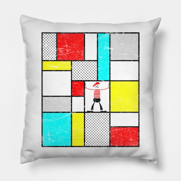 Mondrian's Mime Pillow by BeanePod