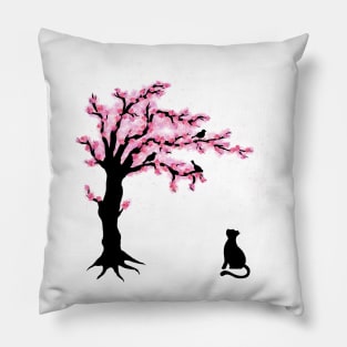 Sakura Cat Pillow