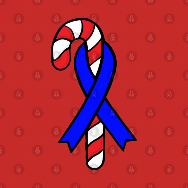 Candy cane awareness ribbon (Blue) by CaitlynConnor