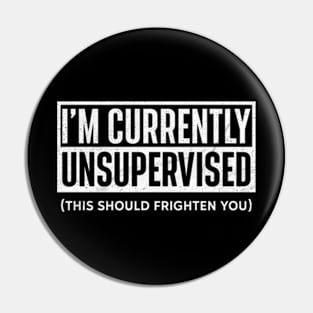 I Am Currently Unsupervised Funny Pin