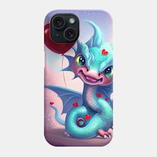 Cute Valentine Blue Dragon Phone Case
