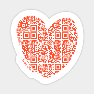 Red Rick Astley Rickroll QR Code Heart Art Magnet