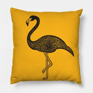 Flamingo bird drawing Pillow