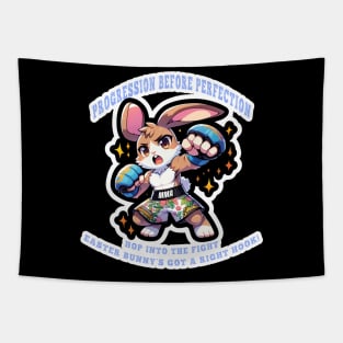 Easter Bunny MMA Fighter T-Shirt - Hop into the Fight - Cute Martial Arts Rabbit Tee - Boxing Bunny - Easter Gift for MMA Fans Tapestry