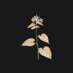 Gold Prism Mosaic Morning Glory Flower Botanical Illustration T-Shirt