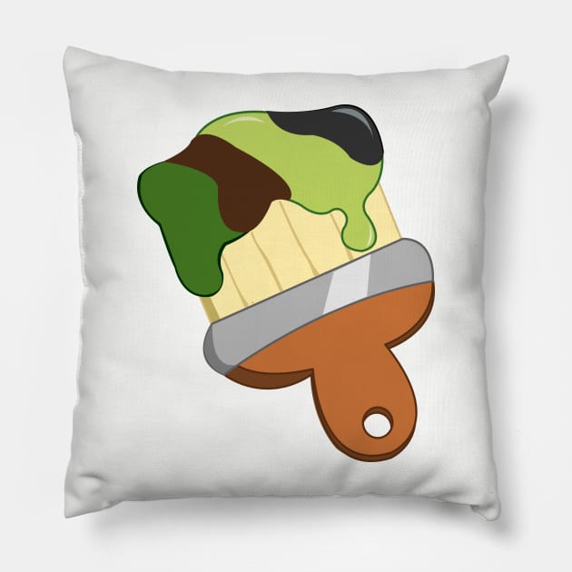 Camo Paintbrush Pillow by traditionation