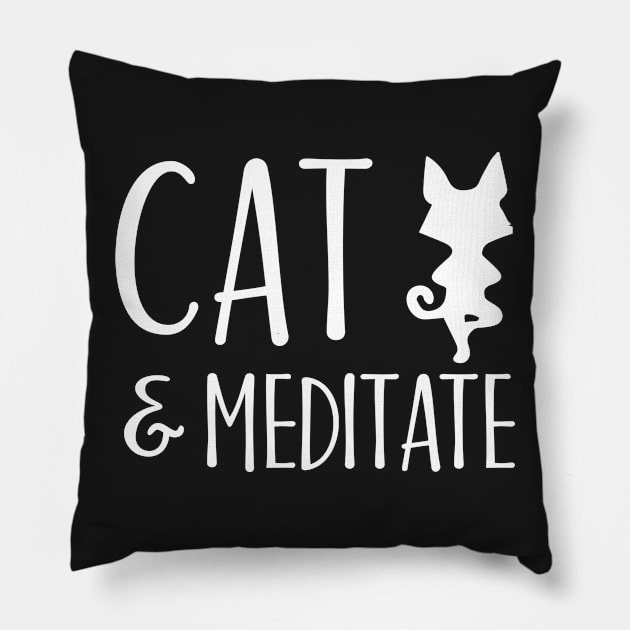 Cat & Meditate Pillow by catees93