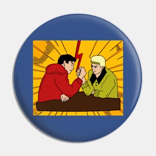 Funny Colorful Arm Wrestling Pin