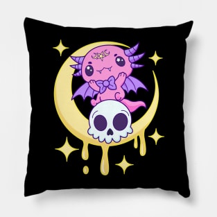 Axolotl Gothic Kawaii Pastel Goth Pillow