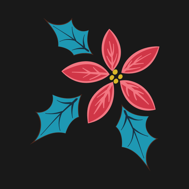 Poinsettia Holly Splash by SWON Design