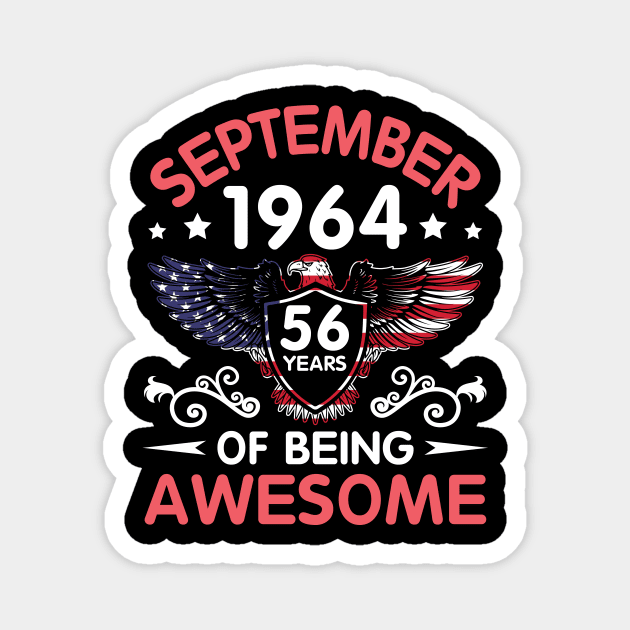 USA Eagle Was Born September 1964 Birthday 56 Years Of Being Awesome Magnet by Cowan79