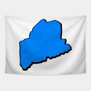 Bright Blue Maine Outline Tapestry