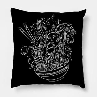 Ramen Bowl - White Version Pillow