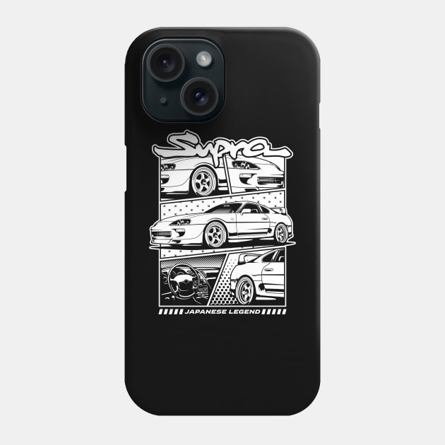 Supra MK4 White Print Phone Case by cturs